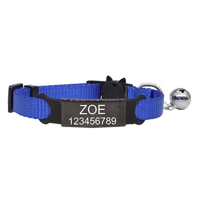 Personalized Engraved Nylon Adjustable Cat Collar - Polly's Pet Products