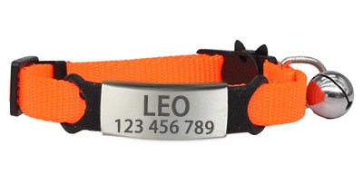 Personalized Engraved Nylon Adjustable Cat Collar - Polly's Pet Products