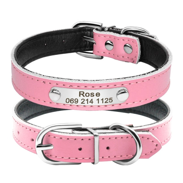 Personalized Leather Adjustable Cat Collar - Polly's Pet Products