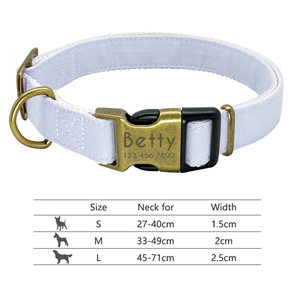 Nylon Custom Engraved Dog Collar w/ Reflective Nameplate - Polly's Pet Products